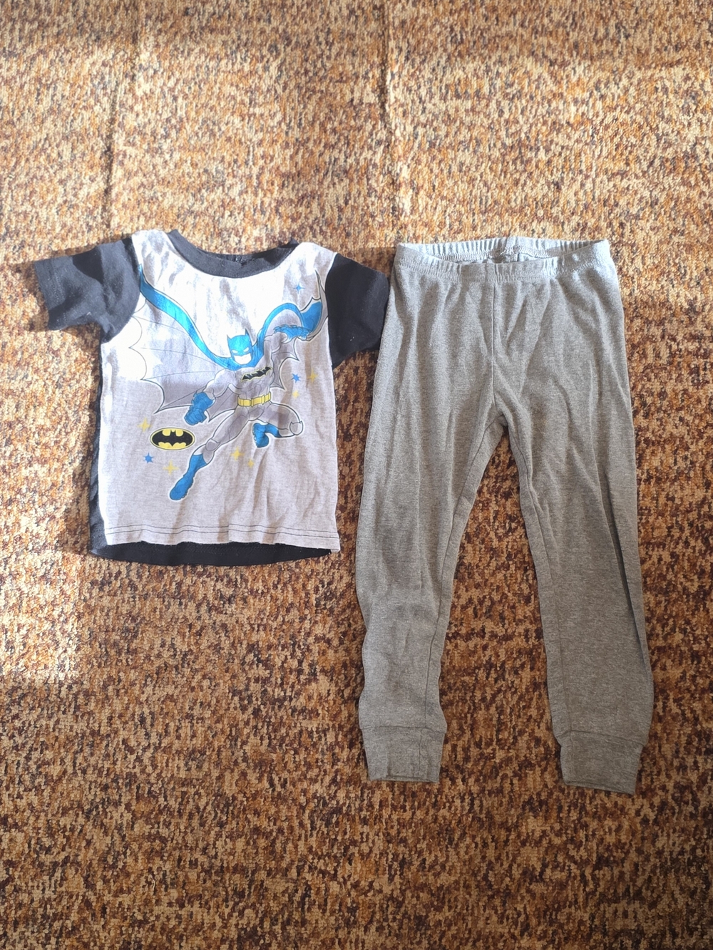 Batman Kids Gray and Blue Superhero Pajama Set
